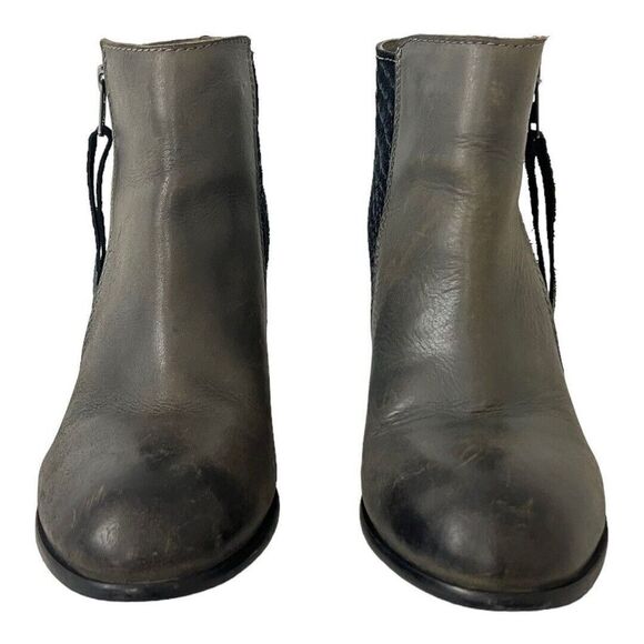 Diba True Womens Size 8 Gray Leather Ankle Boot Booties - Picture 2 of 8